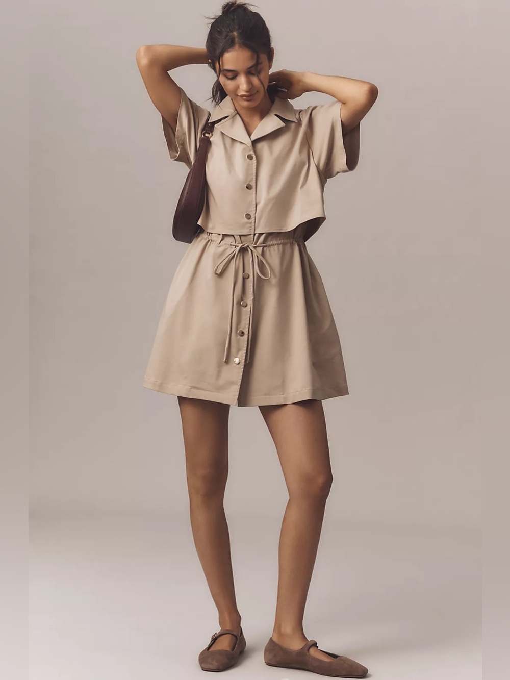 Anthropologie Exquise Short-Sleeve Twofer Mini Dress